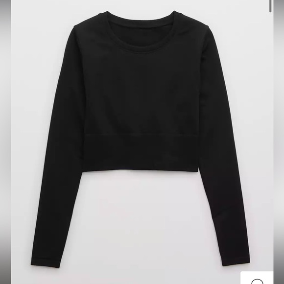 Black Aerie long sleeve cropped top - Picture 5 of 6
